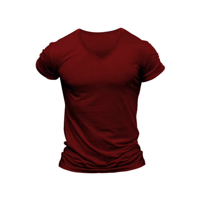 Herren V-Ausschnitt T-Shirt aus weichem Baumwollmix