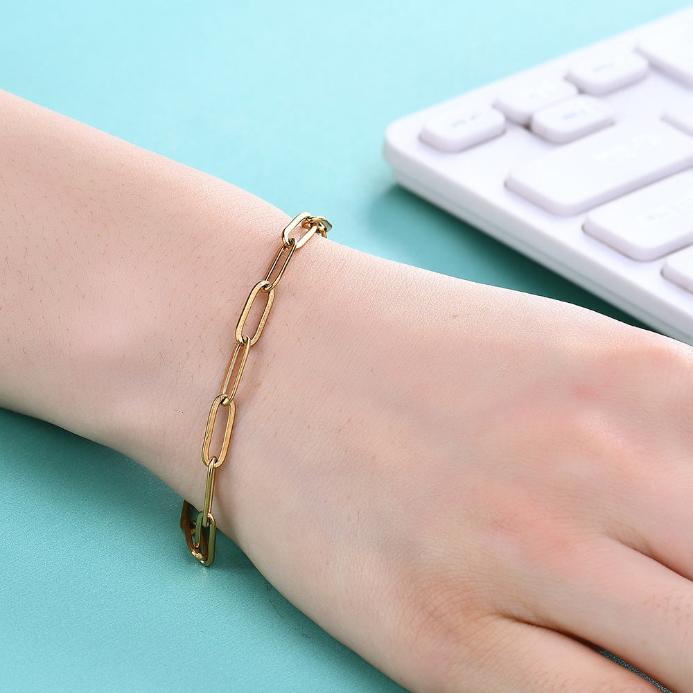 Damen Armband aus Edelstahl im modernen Gliederdesign Shop Nory