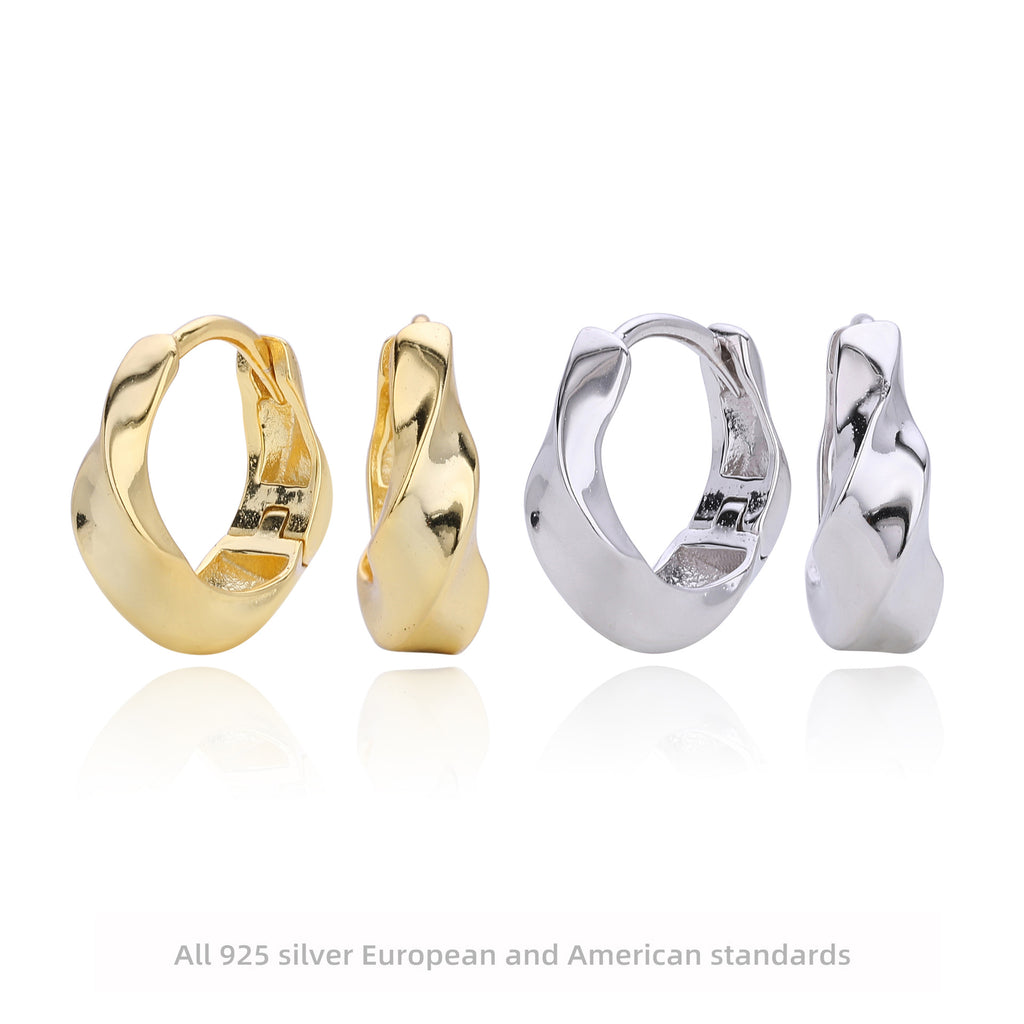 Damen Creolen im modernen, geschwungenen Design aus 925er Sterlingsilber Shop Nory