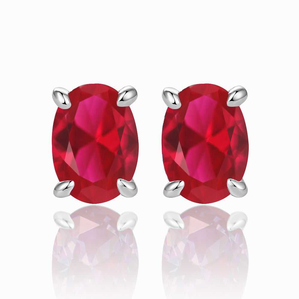 Damen Ohrstecker mit ovalem Zirkonia-Besatz und elegantem Edelstahlrahmen Shop Nory