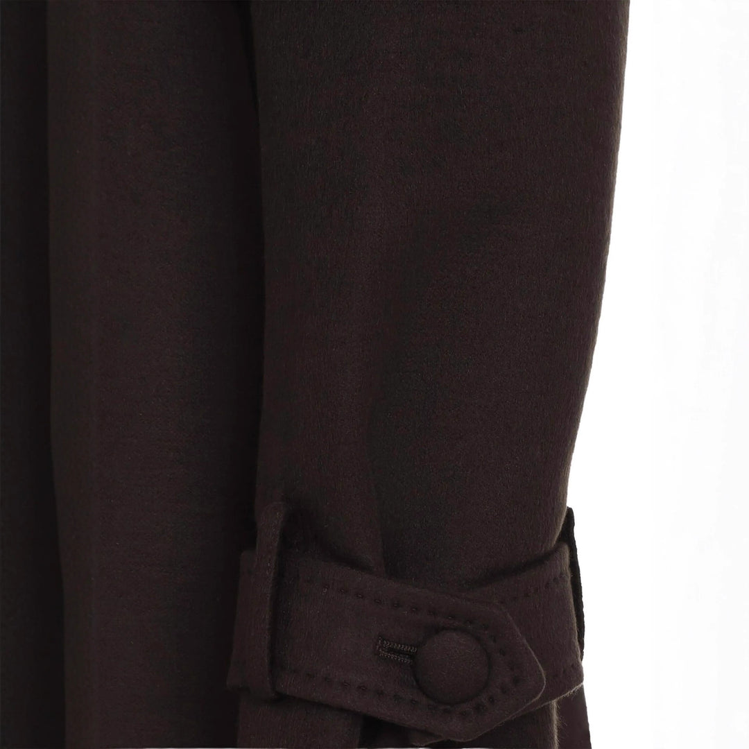 Damen Langer Doppelreihiger Wollmantel mit Schulterpatten Shop Nory