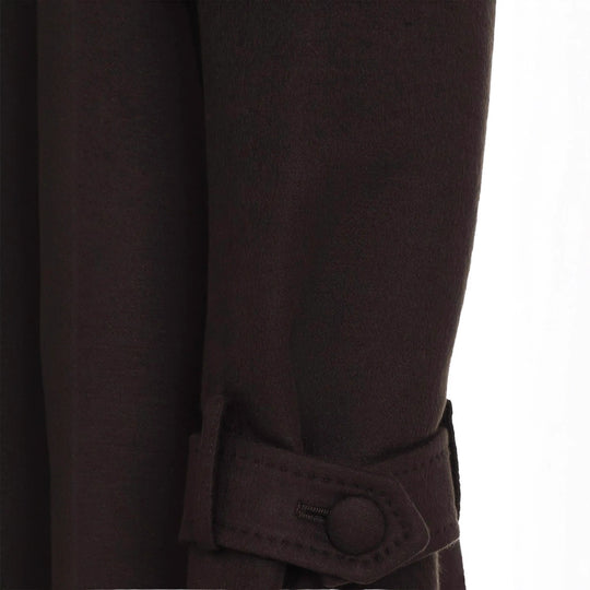 Damen Langer Doppelreihiger Wollmantel mit Schulterpatten Shop Nory