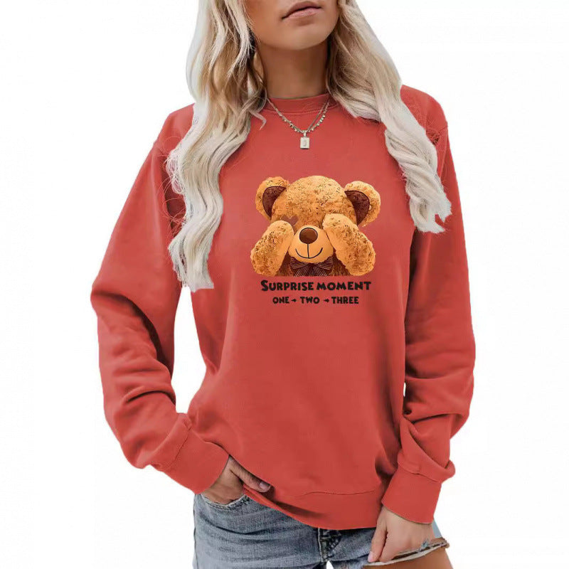 Damen Freizeitpullover mit süßem Bärenmotiv
