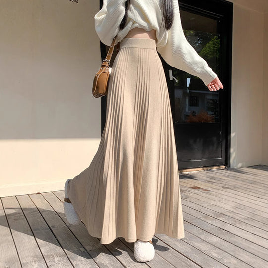 Damen Plissierter Maxirock mit hohem Bund Shop Nory 1787632235