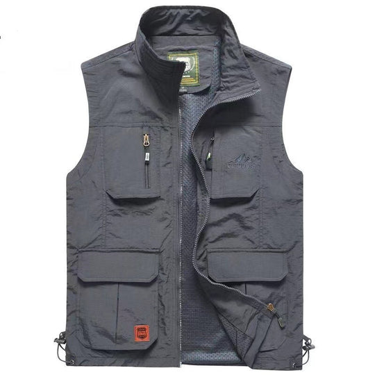 Herren Multifunktionale Outdoor‑Weste mit Mesh‑Futter, Reißverschluss‑Taschen und verstellbarem Saum Shop Nory