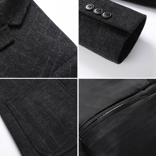 Herren Sakko aus Wollmix mit dezentem Karomuster, leichter Thermo-Innenfütterung und aufgesetzten Taschen Shop Nory