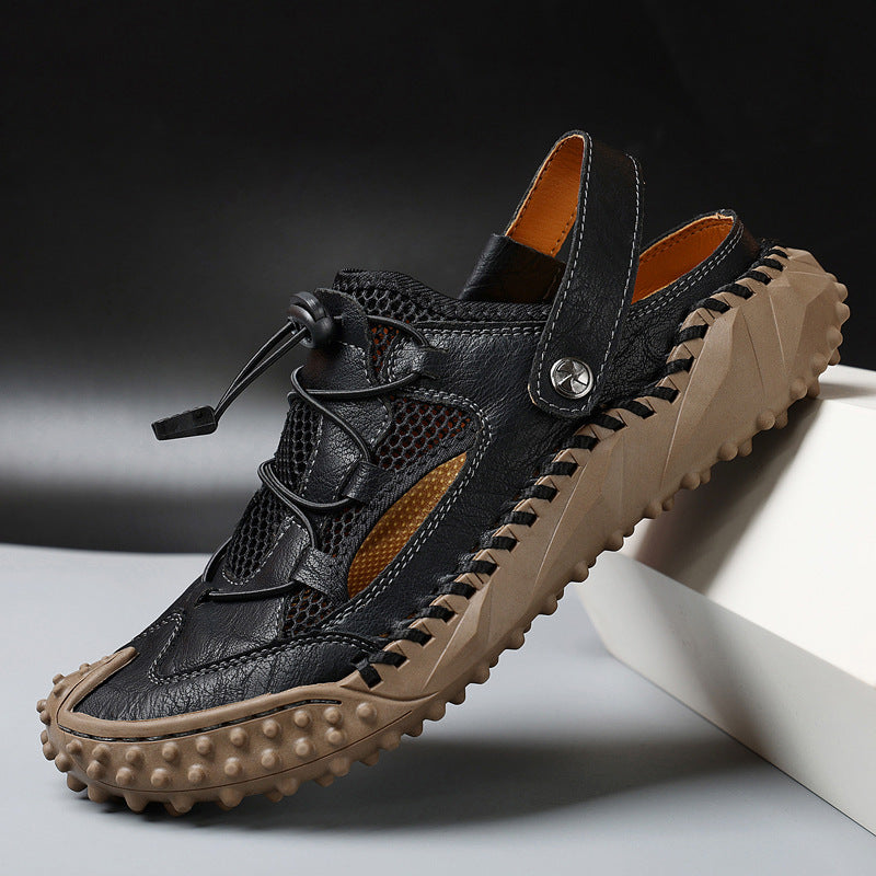 Herren Atmungsaktive Outdoor-Sandalen mit rutschfester Sohle und elastischem Verschlusssystem