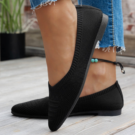 Damen Ballerinas mit kreativem Hahnentrittmuster und flexiblem Fußbett