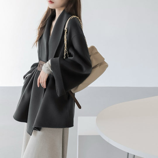 Damen Modischer und eleganter Mantel mit Gürtel Shop Nory