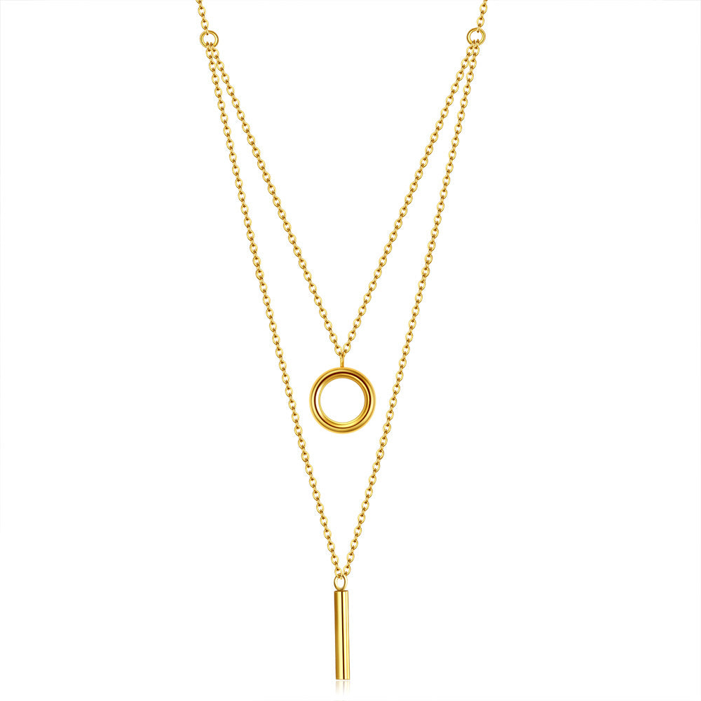 Damen Halskette mit doppeltem Anhänger und urbanem Design Shop Nory