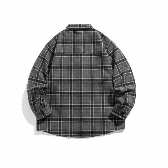 Unisex Kastenförmiges Flanell-Overshirt mit Brusttasche Shop Nory