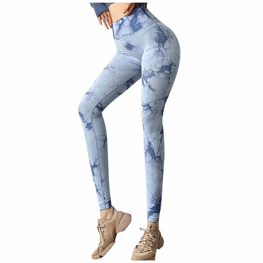 Damen Yoga-Leggings mit hohem Bund, Kompression & Batik-Optik Shop Nory