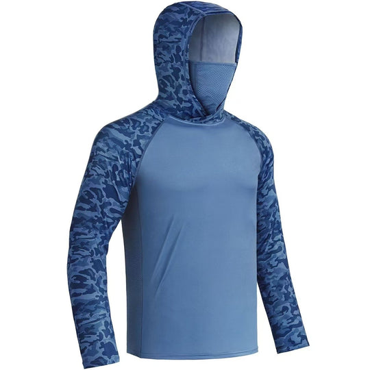 Herren Sportliches Funktionsshirt mit Kapuze und Gesichtsschutz