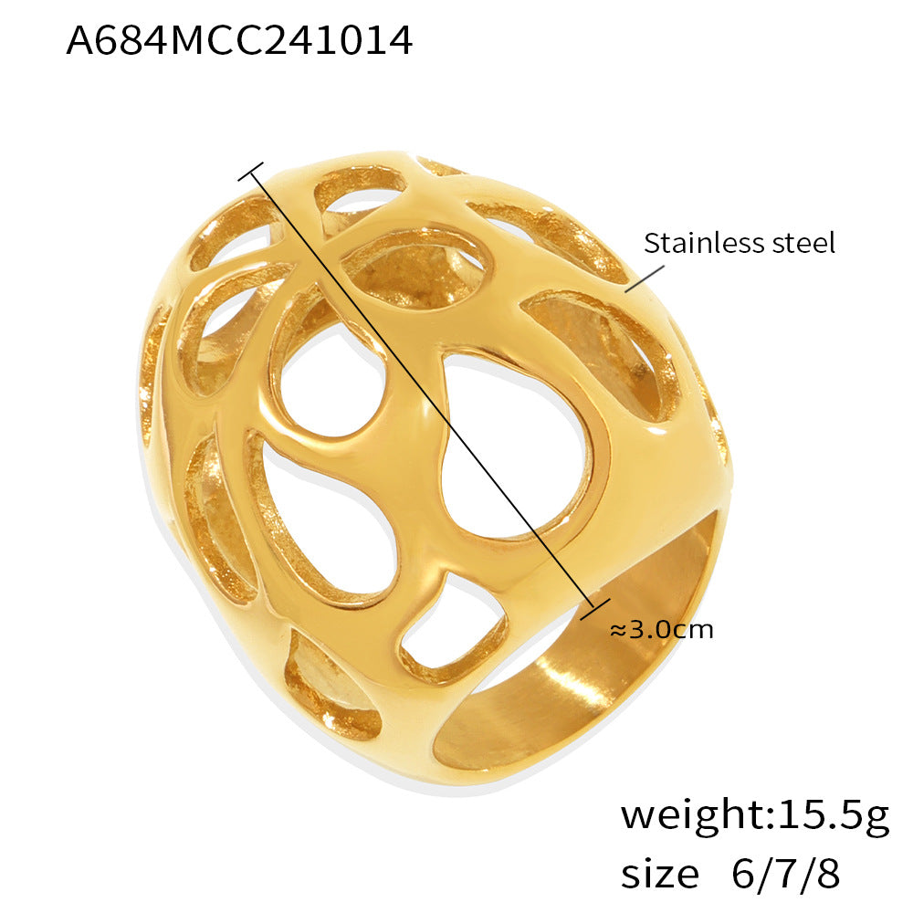 Damenring mit filigranem, durchbrochenem Design aus Edelstahl Shop Nory