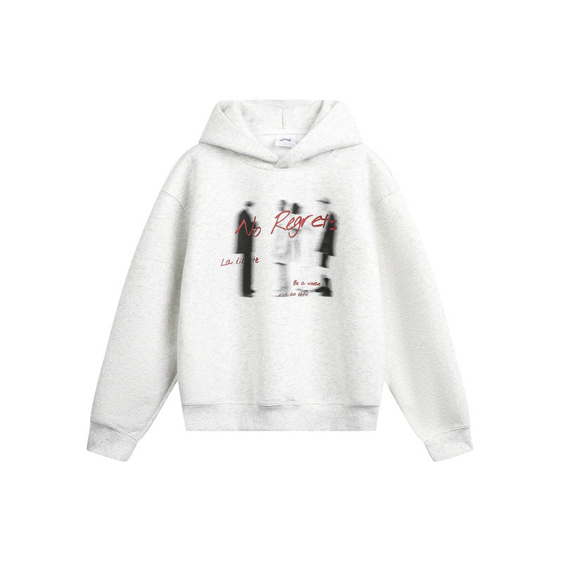 Unisex Kapuzenpullover im Oversize-Schnitt mit verschwommenem Figur-Grafikprint Shop Nory