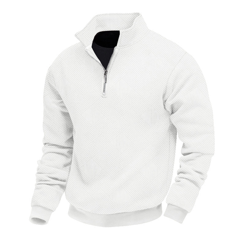 Herren hochwertiger Strickpullover mit Stehkragen und modischem Reißverschluss