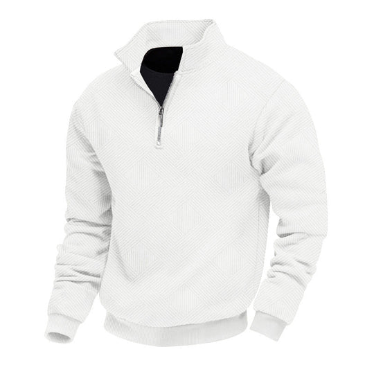 Herren hochwertiger Strickpullover mit Stehkragen und modischem Reißverschluss