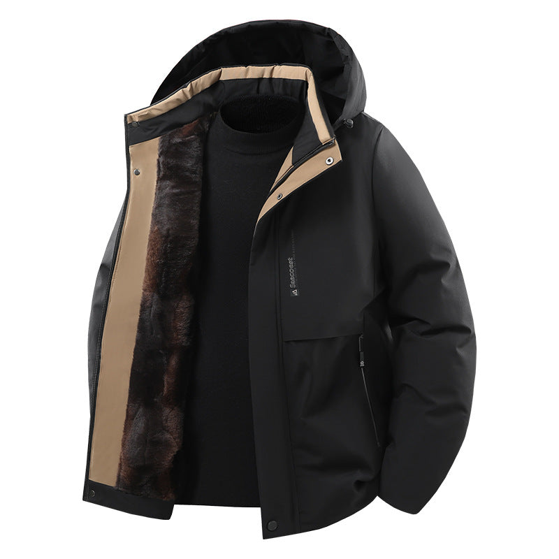 Herren Stylische Winterjacke mit Kunstfell Shop Nory