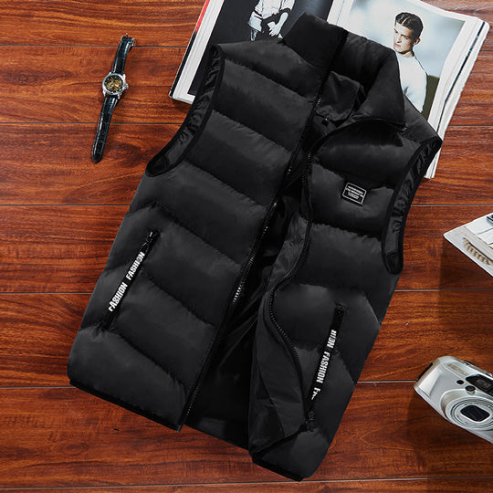Herren Gepolsterte Ärmellose Thermoweste im urbanen Puffer-Look mit Stehkragen und Reißverschlusstaschen Shop Nory