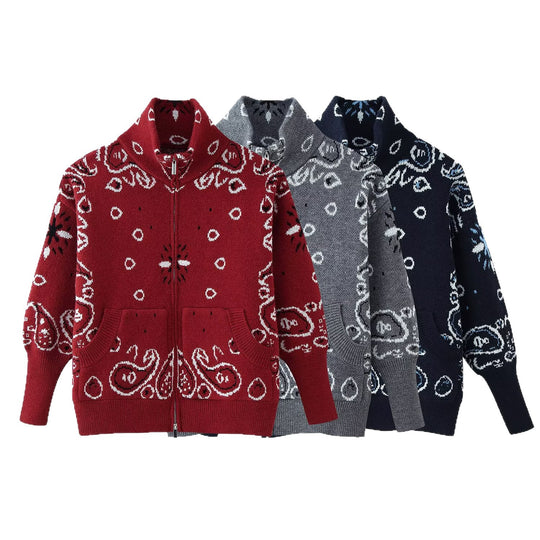 Damen Rollkragenpullover mit Allover-Bandana-Jacquard Shop Nory