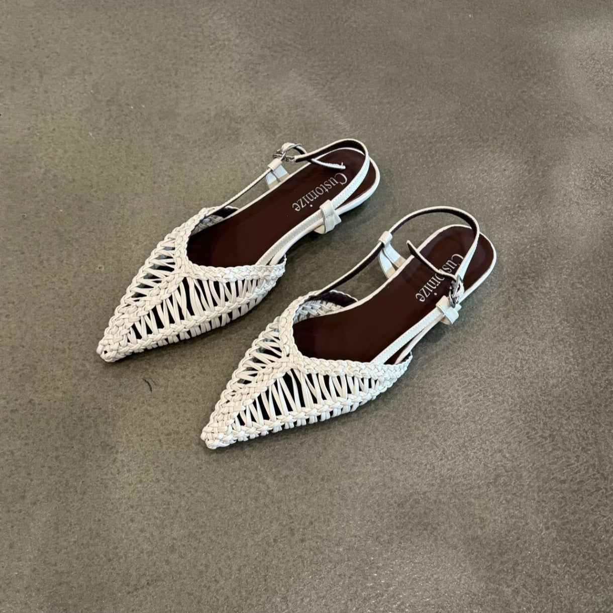 Damen Slingback Sandalen mit raffiniertem geflochtenem Design und komfortablem Fußbett