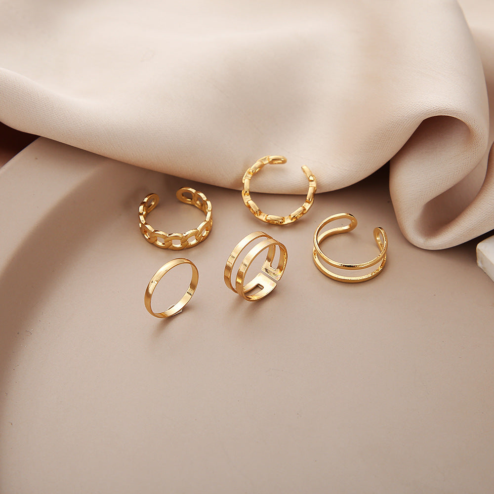 Damen Ring-Set mit abwechslungsreichen Designs und kreativen Details Shop Nory