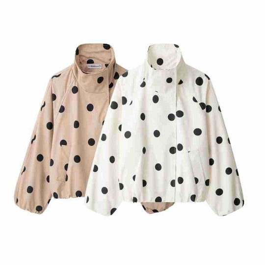 Damen Kurzjacke im Cape‑Stil mit Stehkragen und Ballonärmeln Shop Nory