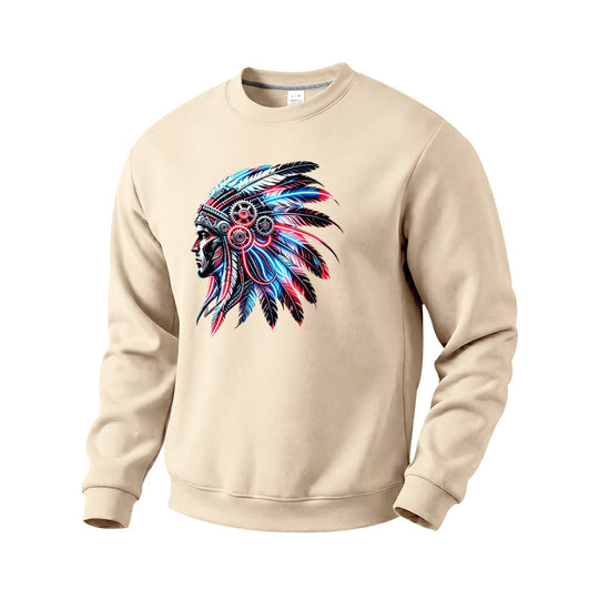 Herren Sweatshirt mit detailreichem Federschmuck-Print Shop Nory
