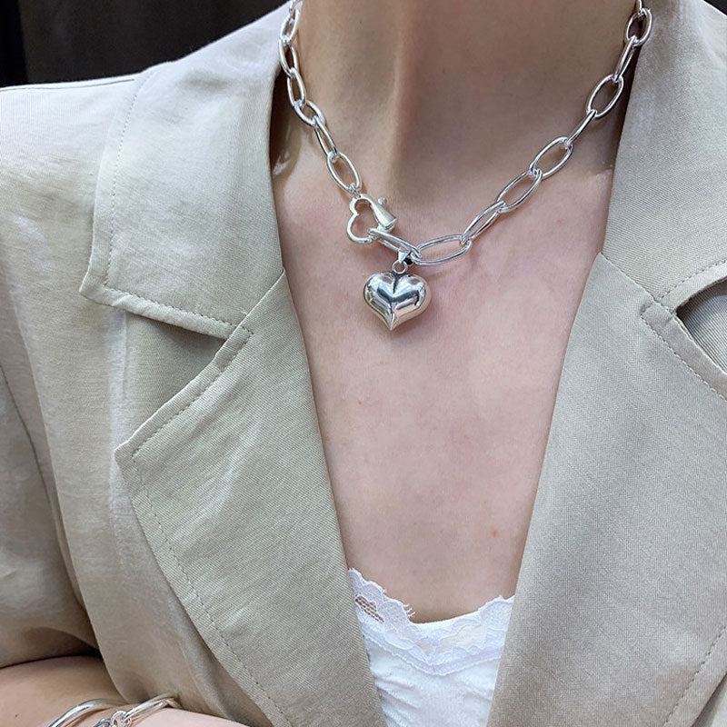 Damen Halskette mit Herzen und modernes Glieder-Design Shop Nory