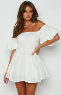 Damen Sommerkleid mit Puffärmeln