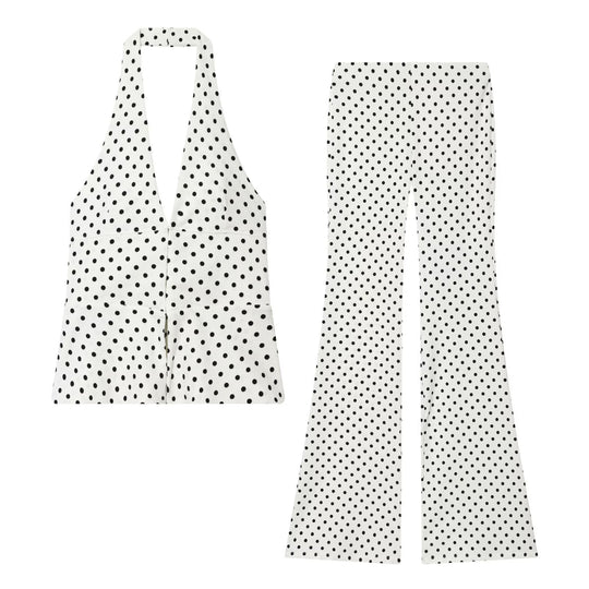 Damen Schlaghose mit grafischem Punktedesign Shopnory