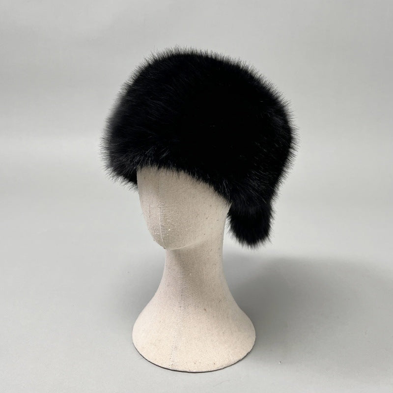 Damen Plüsch-Kunstpelz-Mütze im Trapperstil mit Ohrklappen und dekorativem Schwanz Shop Nory