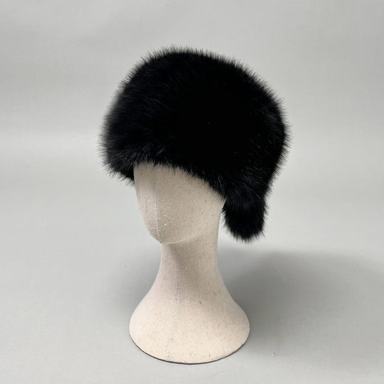Damen Plüsch-Kunstpelz-Mütze im Trapperstil mit Ohrklappen und dekorativem Schwanz Shop Nory