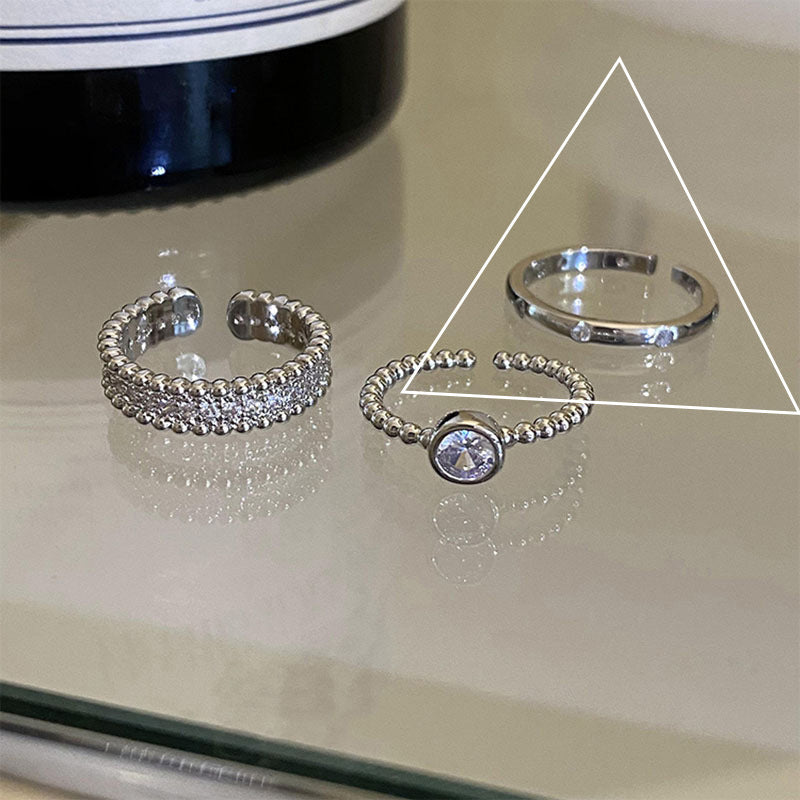 Damen Ring-Set mit funkelnden Zirkonia und modernem Design Shop Nory