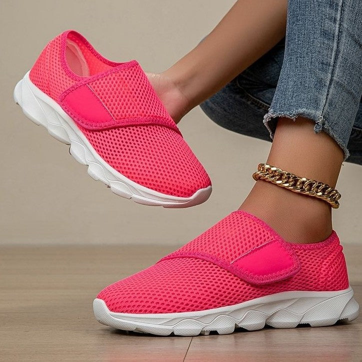Damen Atmungsaktive Slip-On Freizeitschuhe mit verstellbarem Klettverschluss