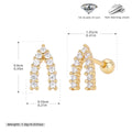 Damen Ohrstecker mit modernem Bogen-Design aus 925 Sterling Silber und funkelnden Zirkonia Shop Nory