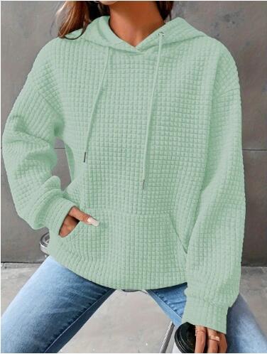 Damen lässiger Hoodie mit strukturierter Oberfläche und praktischer Kängurutasche