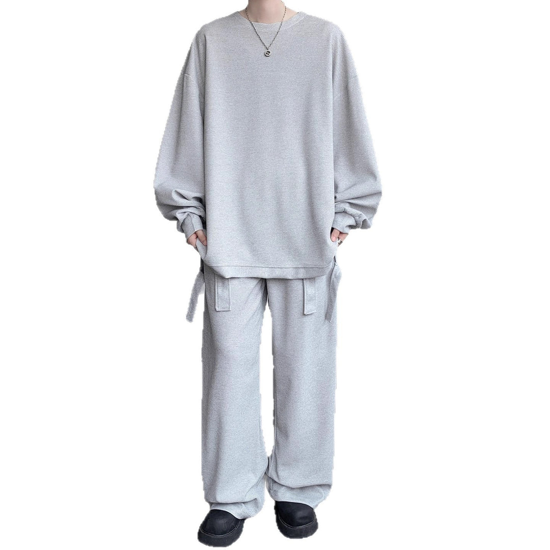 Unisex Lässiges Oversize Lounge-Set aus Waffelstrick mit Cargo-Bindungen Shop Nory