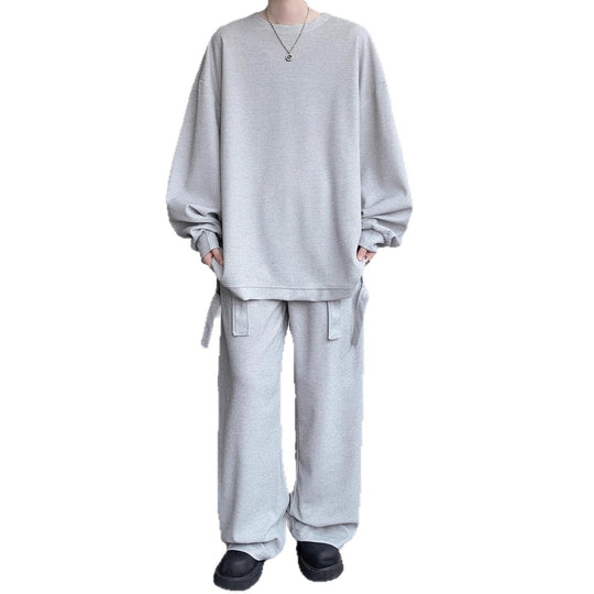 Unisex Lässiges Oversize Lounge-Set aus Waffelstrick mit Cargo-Bindungen Shop Nory