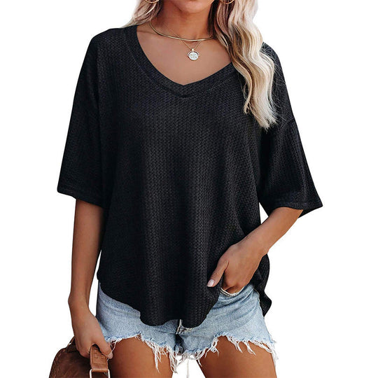 Damen lässiges Oversized-Oberteil mit strukturiertem WShopnorymuster