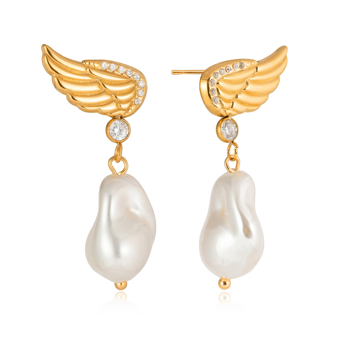 Damen Ohrhänger mit schimmernden Muschel-Akzenten und eleganten Flügelverzierungen Shop Nory