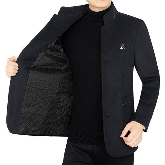 Herren Eleganter Wollmix-Kurzmantel im Mandarin-Kragen mit gesteppter Thermo-Innenfütterung Shop Nory