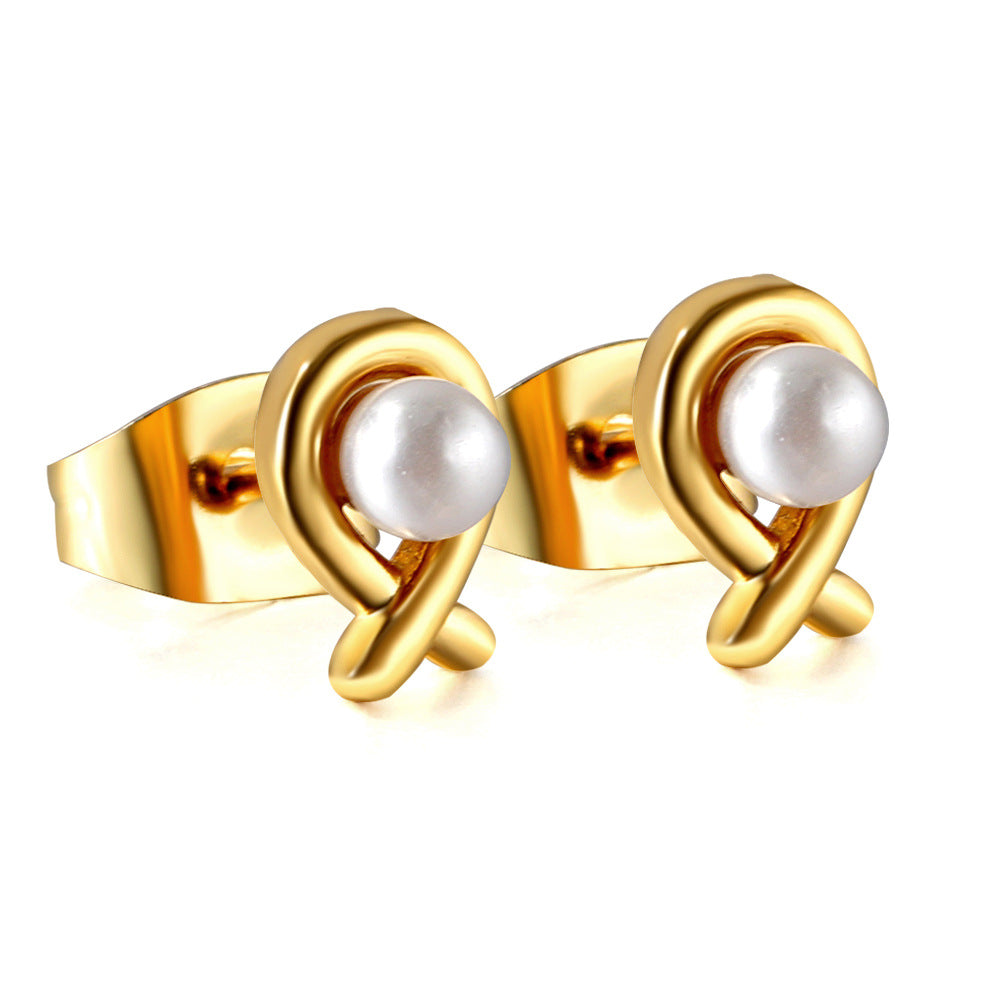 Damen Ohrstecker mit elegantem Perlen-Design und goldplattierter Oberfläche Shop Nory