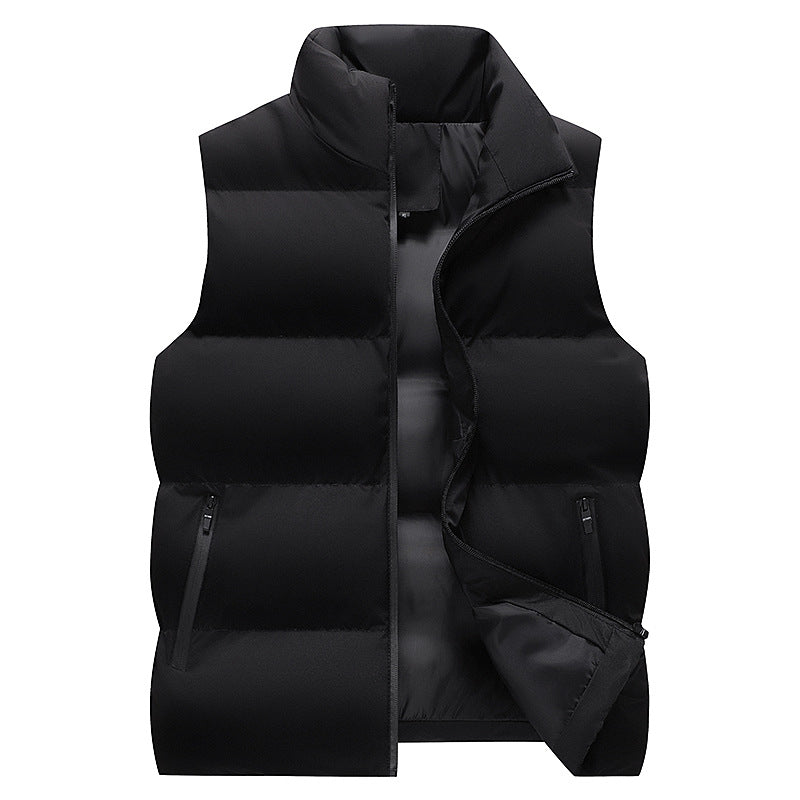 Herren Minimalistische Outdoor-Steppweste mit breiter Blocksteppung, isolierter Wattierung und verdeckten Reißverschlusstaschen Shop Nory