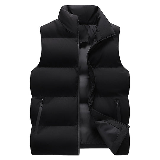 Herren Minimalistische Outdoor-Steppweste mit breiter Blocksteppung, isolierter Wattierung und verdeckten Reißverschlusstaschen Shop Nory