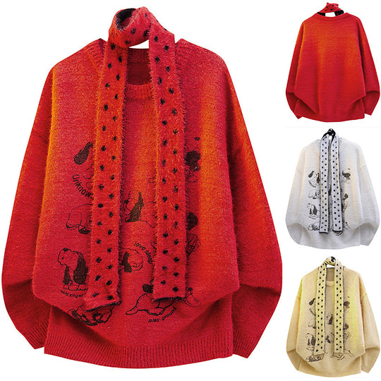 Damen Grobstrickpullover mit Tiermotiv Shop Nory