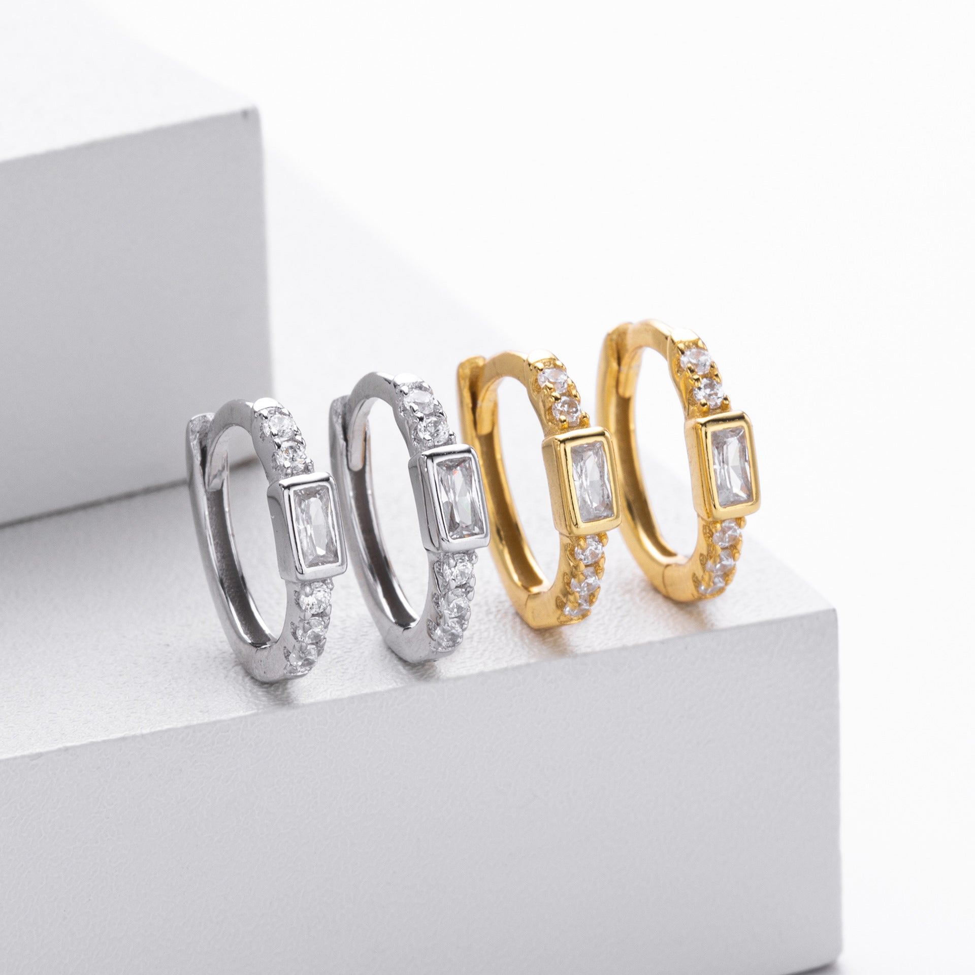 Damen Ohrhänger mit elegantem Zirkonbesatz aus hochwertigem 925 Sterlingsilber Shop Nory
