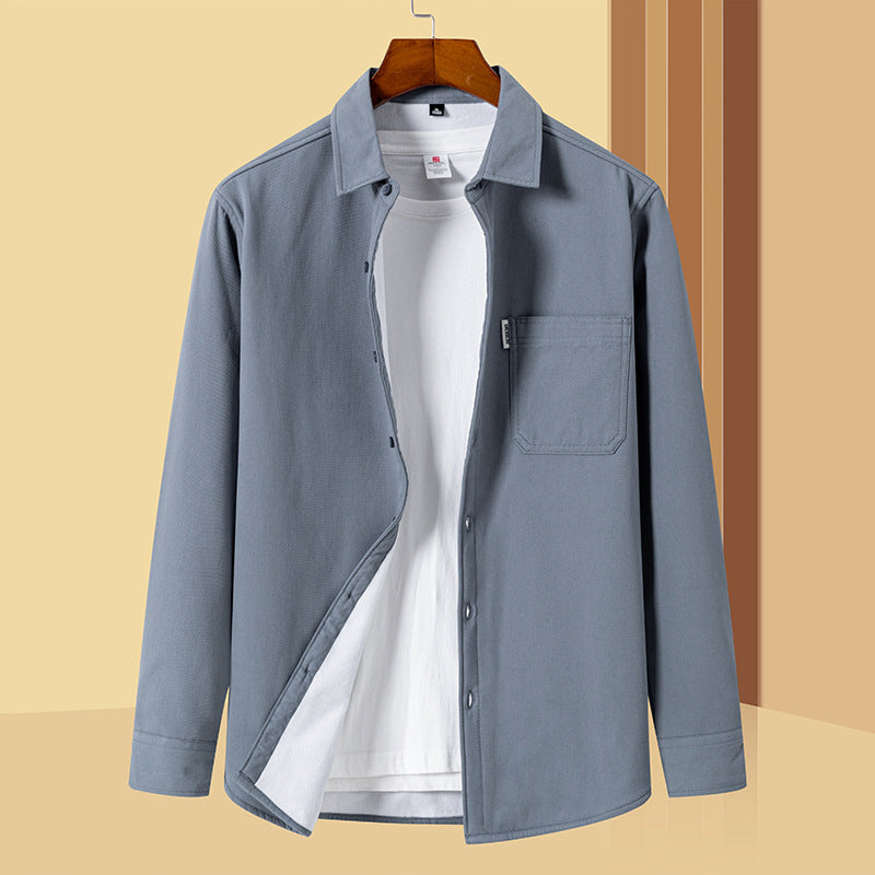 Herren Lässiges Utility-Overshirt aus Canvas mit Brusttasche und verstärkten Nähten Shop Nory
