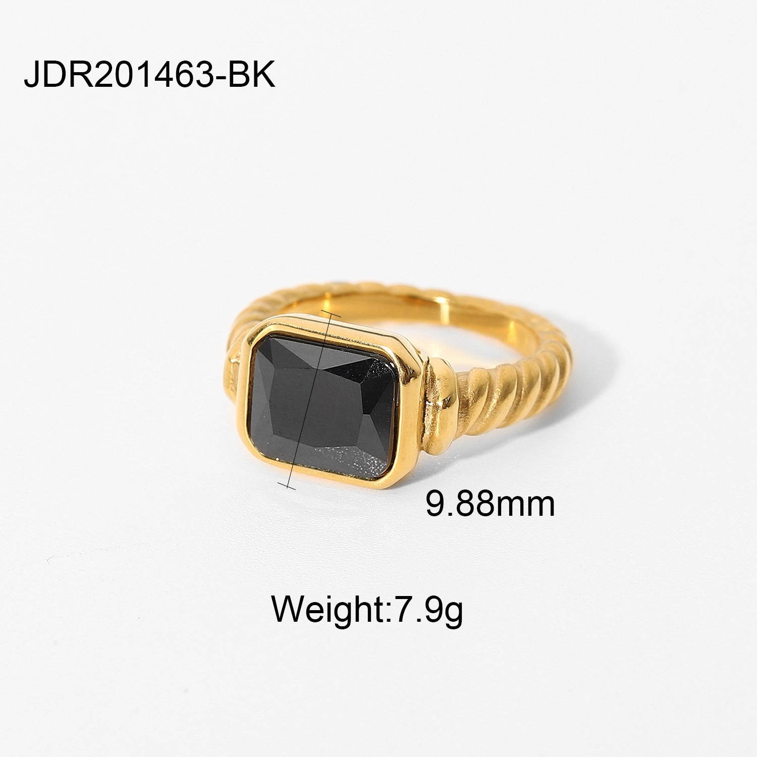 Damen eleganter Ring mit rosa Zirkonia und gedrehtem Edelstahl Shop Nory