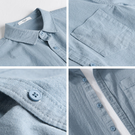 Herren Soft‑Touch Baumwollmix Overshirt im Layering‑Look mit Brusttasche Shop Nory